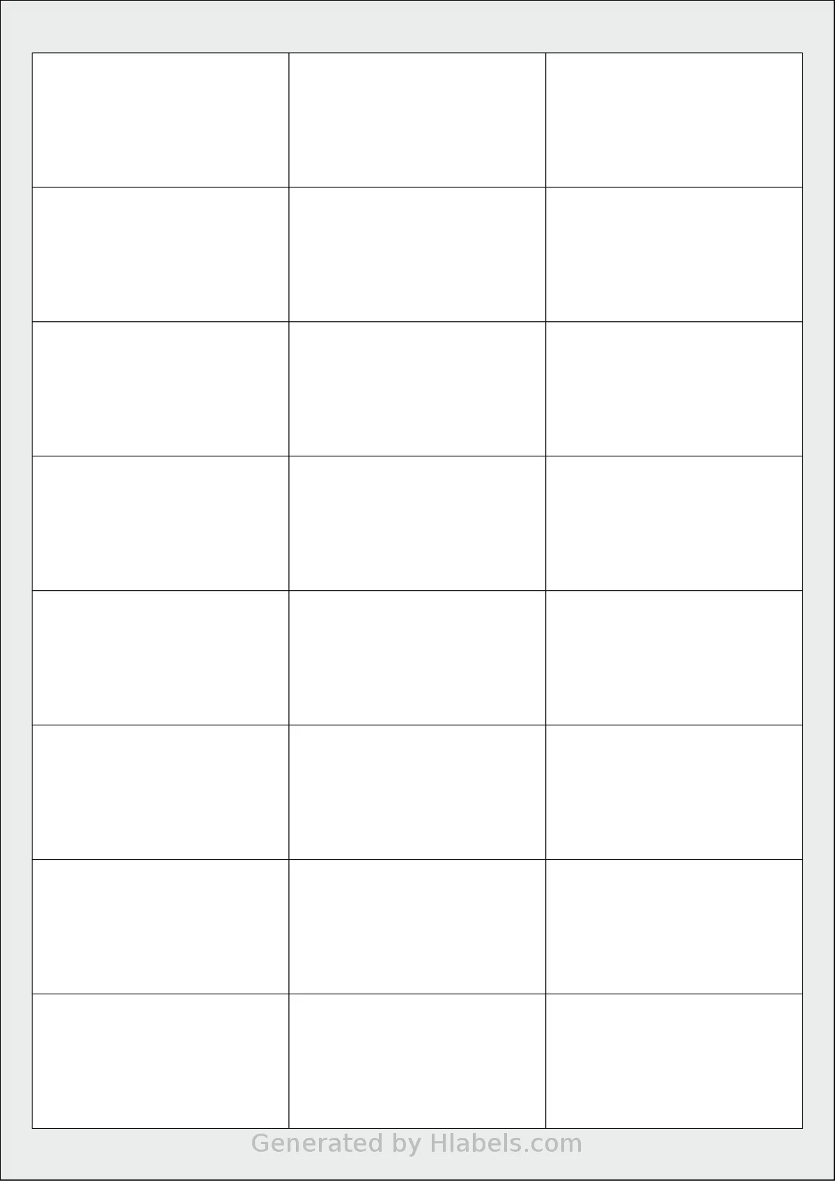 Sorex® 064033 template with 24 rectangular 64.6 x 33.8 millimeter labels per sheet, on A4-size adhesive blank label sheets.
