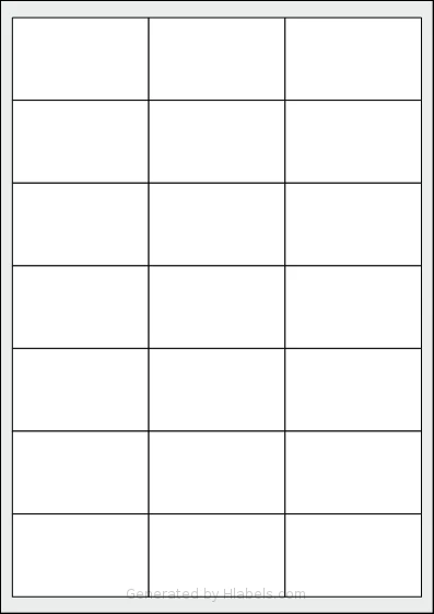Sorex® 066040 template with 21 rectangular 66 x 40 millimeter labels per sheet, on A4-size adhesive blank label sheets.