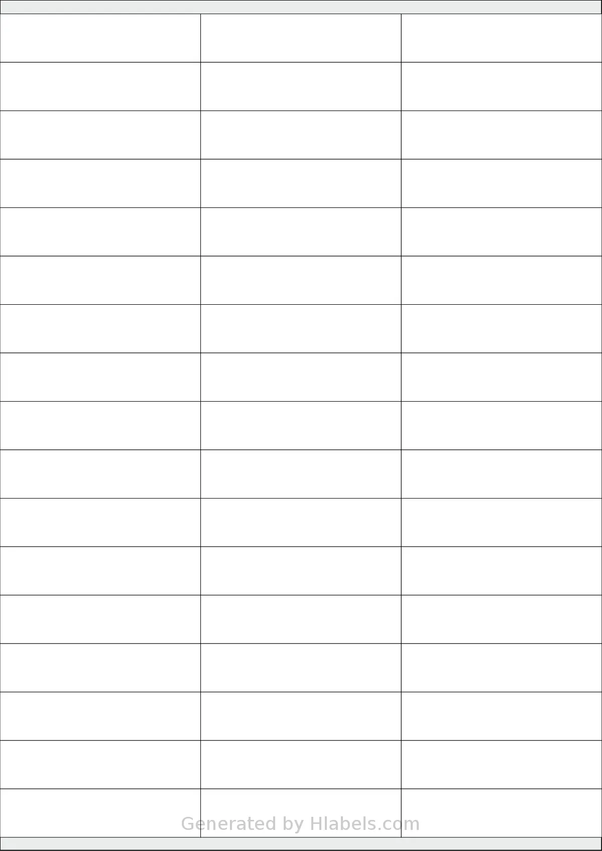 Sorex® 070016 template with 51 rectangular 70 x 16.9 millimeter labels per sheet, on A4-size adhesive blank label sheets.