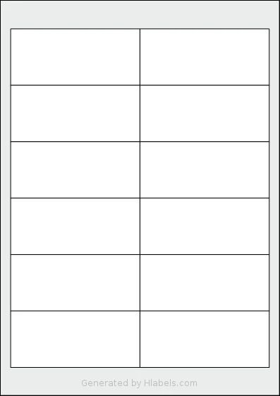 Sorex® 097042 template with 12 rectangular 97 x 42.3 millimeter labels per sheet, on A4-size adhesive blank label sheets.