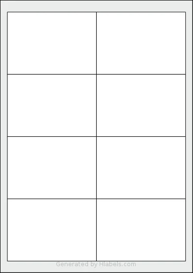 Sorex® 097067 template with 8 rectangular 97 x 67.7 millimeter labels per sheet, on A4-size adhesive blank label sheets.