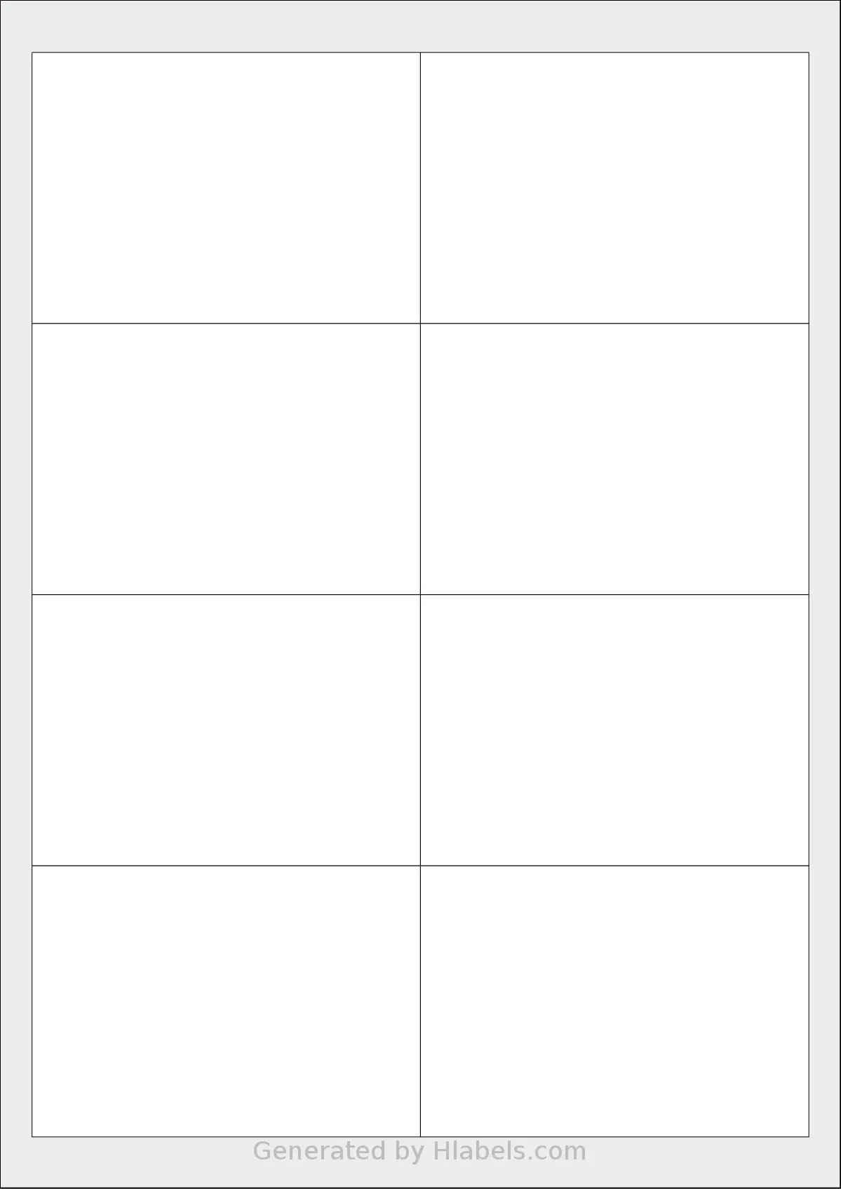 Sorex® 097067 template with 8 rectangular 97 x 67.7 millimeter labels per sheet, on A4-size adhesive blank label sheets.