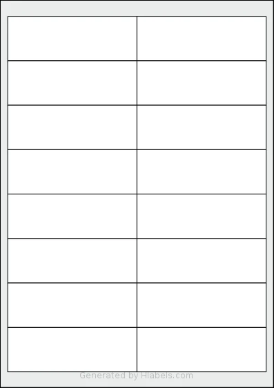Sorex® 099034 template with 16 rectangular 99.1 x 34 millimeter labels per sheet, on A4-size adhesive blank label sheets.