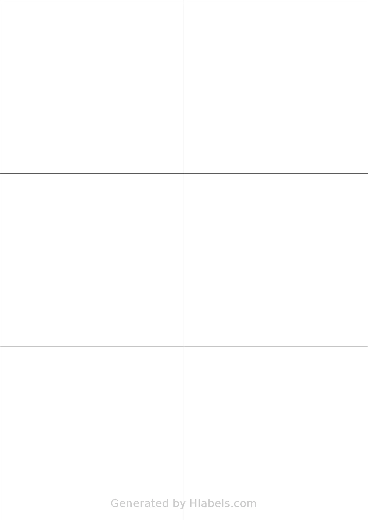 Sorex® 105099 template with 6 rectangular 105 x 99 millimeter labels per sheet, on A4-size adhesive blank label sheets.