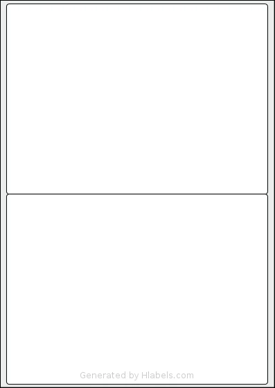 Tower® W105 template with 2 rectangular 199.5 x 145.5 millimeter labels per sheet, on A4-size adhesive blank label sheets.