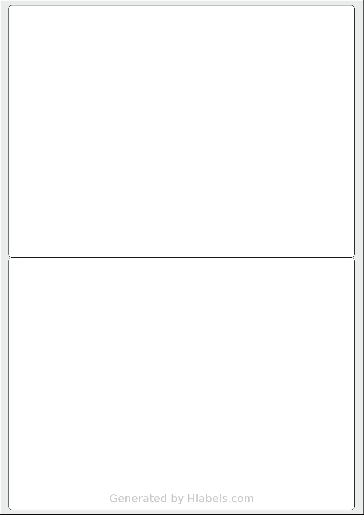Tower® W105 template with 2 rectangular 199.5 x 145.5 millimeter labels per sheet, on A4-size adhesive blank label sheets.