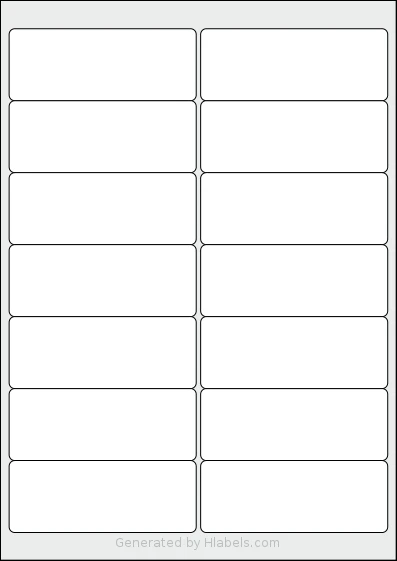 Tower® W113 template with 14 rectangular 99 x 38.1 millimeter labels per sheet, on A4-size adhesive blank label sheets.