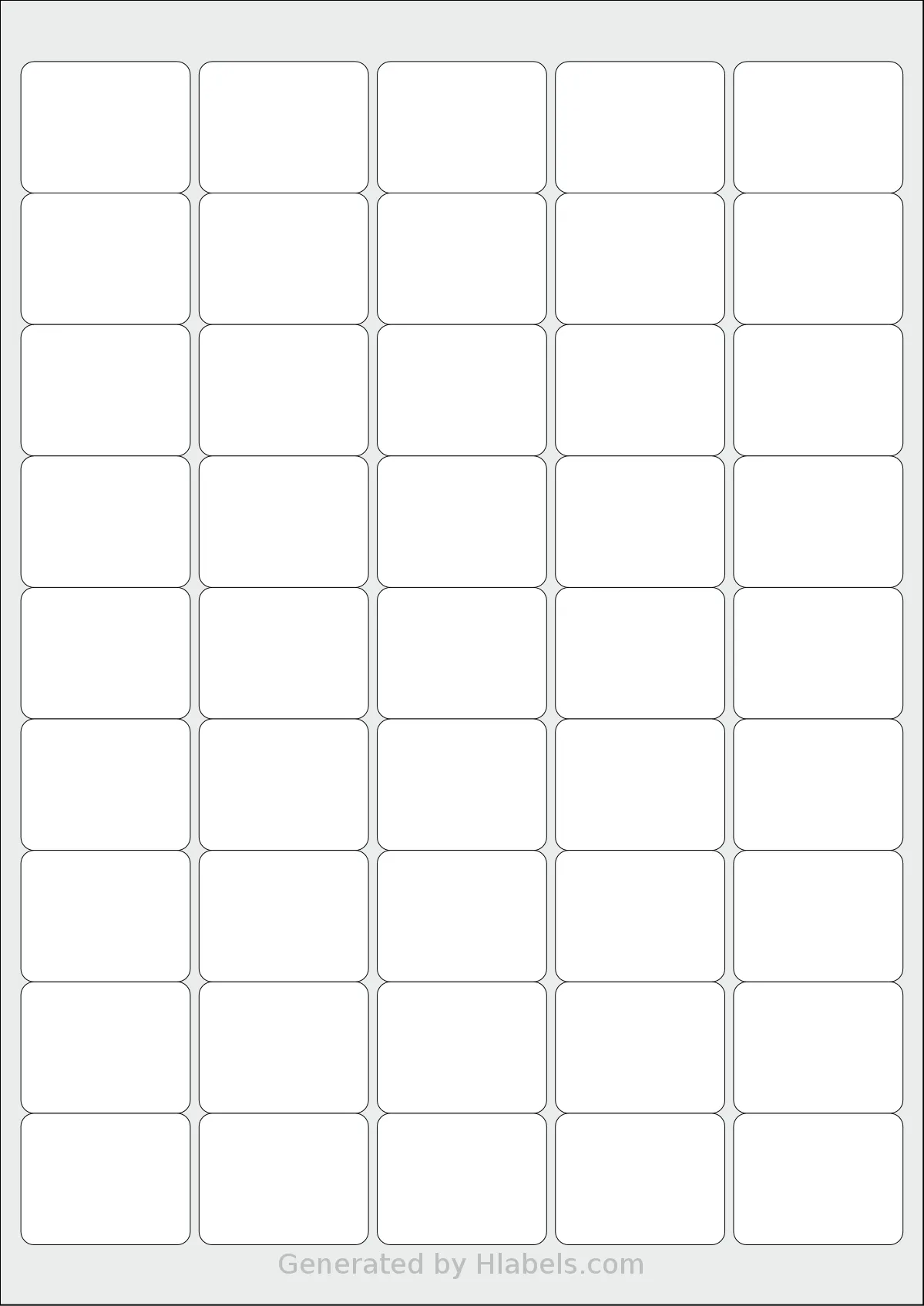 Tower® W115 template with 45 rectangular 38.5 x 29.9 millimeter labels per sheet, on A4-size adhesive blank label sheets.