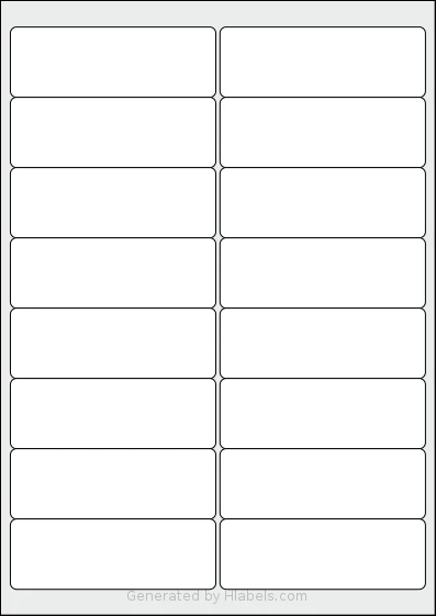 Tower® W121 template with 16 rectangular 99 x 33.9 millimeter labels per sheet, on A4-size adhesive blank label sheets.