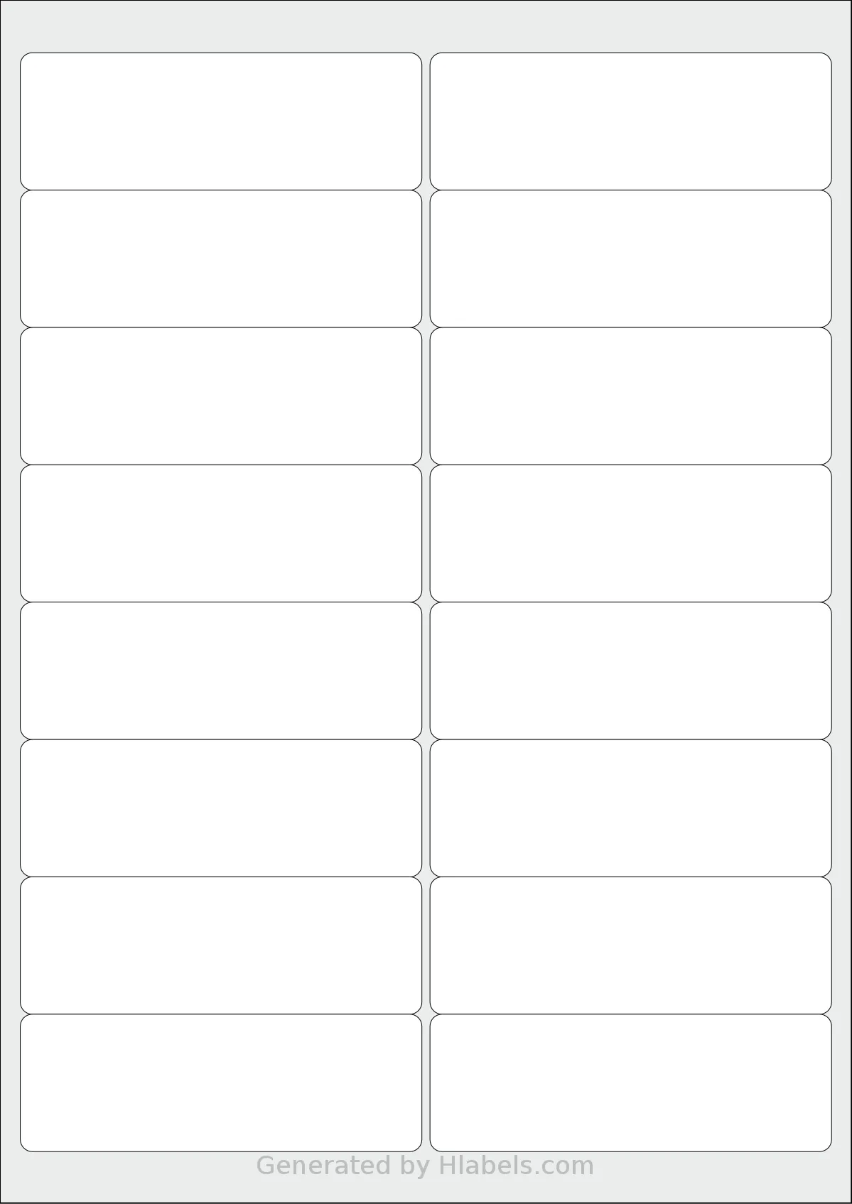 Tower® W121 template with 16 rectangular 99 x 33.9 millimeter labels per sheet, on A4-size adhesive blank label sheets.