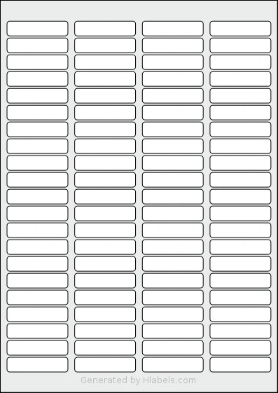 Tower® W225 template with 84 rectangular 46 x 11.1 millimeter labels per sheet, on A4-size adhesive blank label sheets.