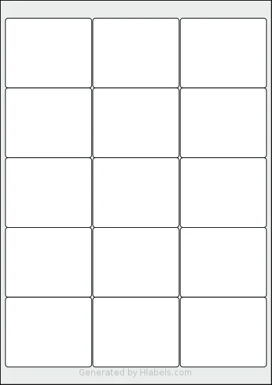 Tower® W237 template with 15 rectangular 66.53 x 53.8 millimeter labels per sheet, on A4-size adhesive blank label sheets.