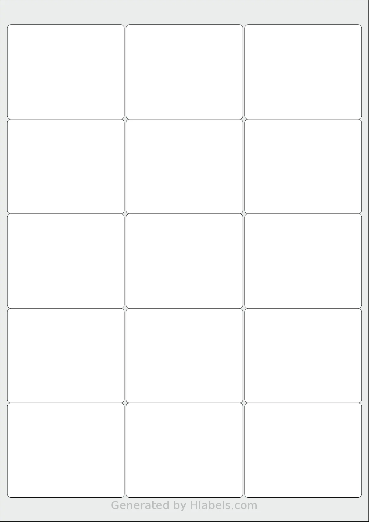 Tower® W237 template with 15 rectangular 66.53 x 53.8 millimeter labels per sheet, on A4-size adhesive blank label sheets.