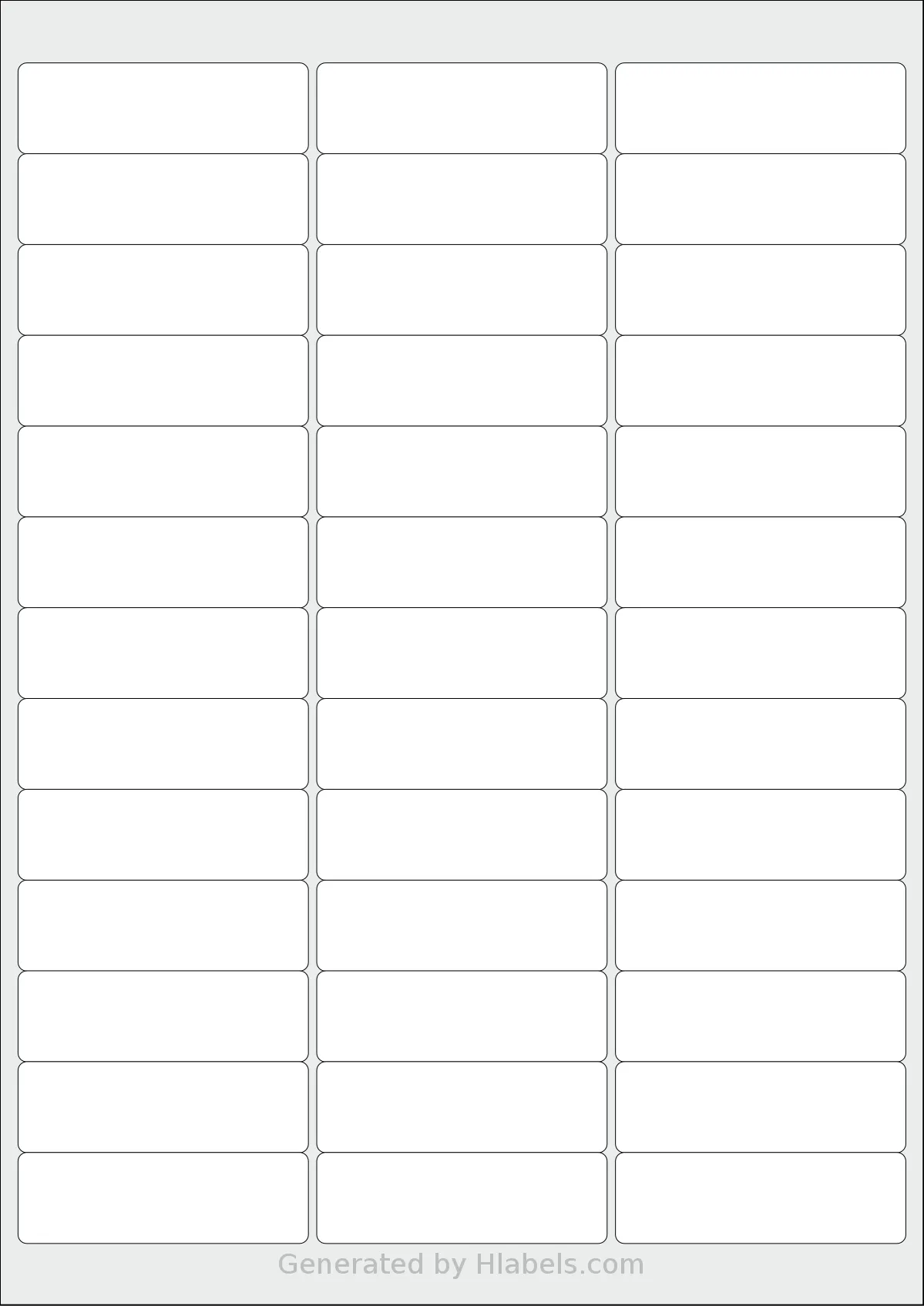 Tower® W239 template with 39 rectangular 66 x 20.69 millimeter labels per sheet, on A4-size adhesive blank label sheets.