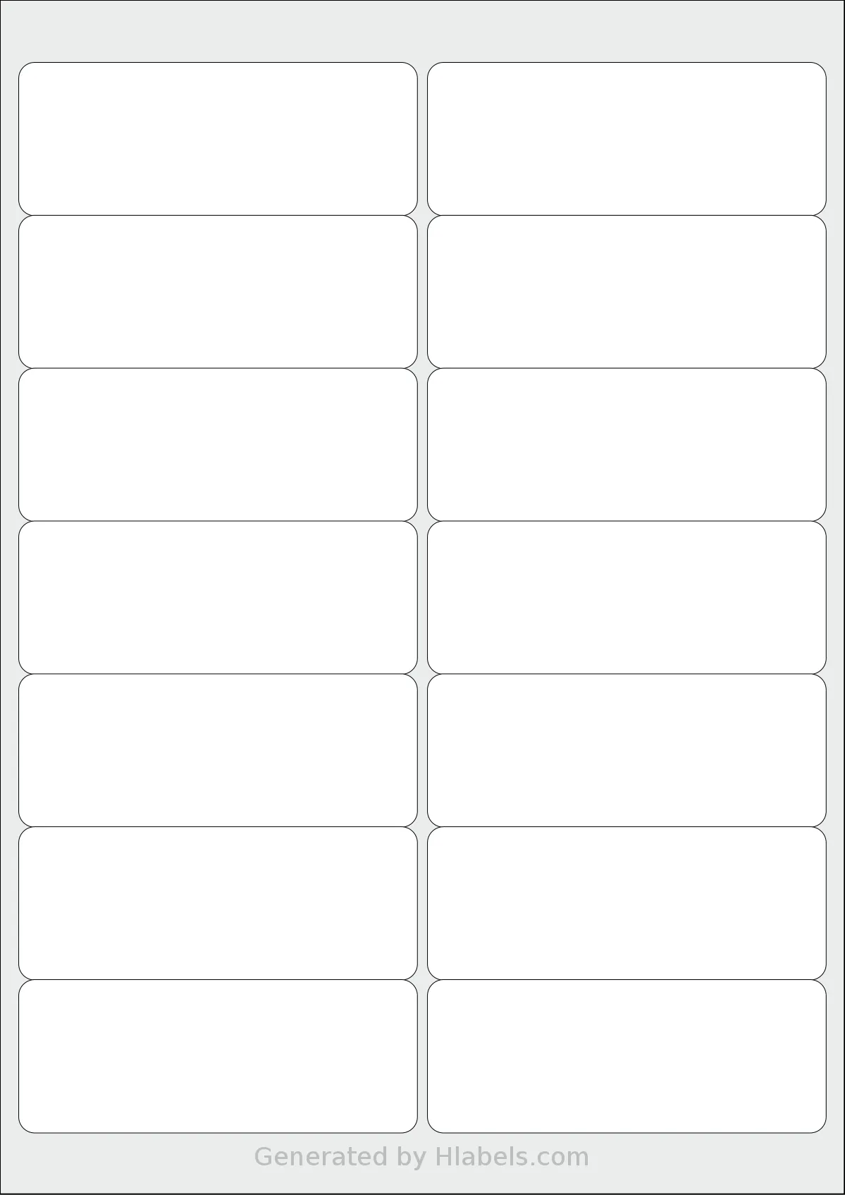 TownStix® A4-14 template with 14 rectangular 99.1 x 38.1 millimeter labels per sheet, on A4-size adhesive blank label sheets.