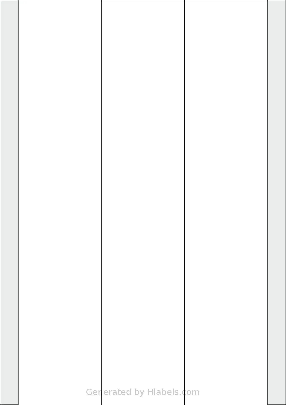 TownStix® A4-File-3 template with 3 rectangular 61 x 297 millimeter labels per sheet, on A4-size adhesive blank label sheets.