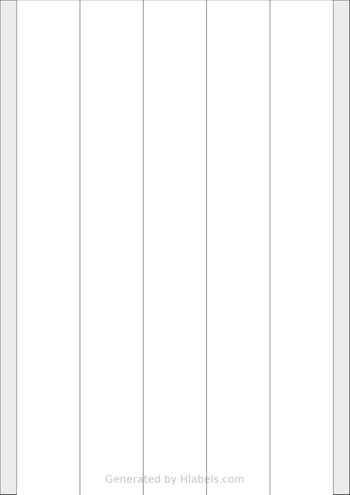 TownStix® A4-File-5 template with 5 rectangular 38 x 297 millimeter labels per sheet, on A4-size adhesive blank label sheets.
