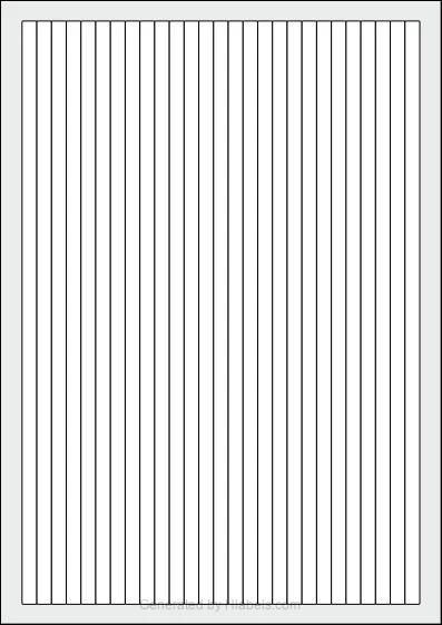 WatsonLabel® LL007277 template with 27 rectangular 7 x 277 millimeter labels per sheet, on A4-size adhesive blank label sheets.