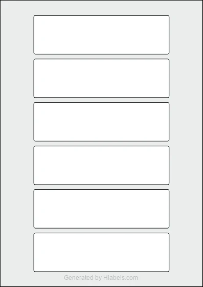WatsonLabel® LL140040 template with 6 rectangular 140 x 40 millimeter labels per sheet, on A4-size adhesive blank label sheets.