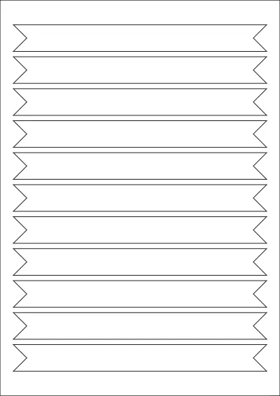 WatsonLabel® LL190020 template with 11 unique shape labels per sheet, on A4-size adhesive blank label sheets.