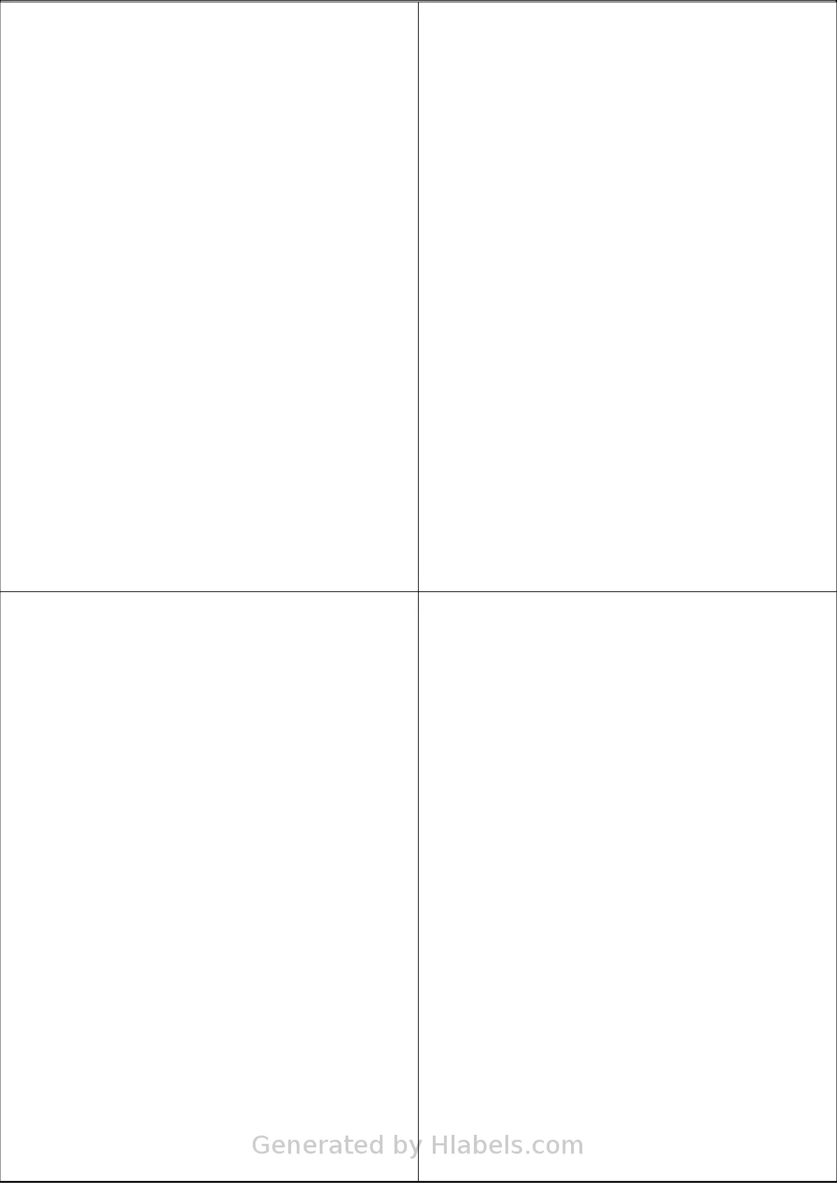 Xerox® 003R97402 template with 4 rectangular 105 x 148 millimeter labels per sheet, on A4-size adhesive blank label sheets.