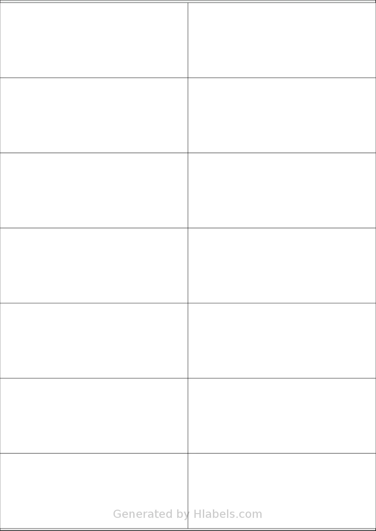 Zolemba® A4-14 template with 14 rectangular 105 x 42 millimeter labels per sheet, on A4-size adhesive blank label sheets.