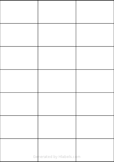 Zolemba® A4-21 template with 21 rectangular 70 x 42.2 millimeter labels per sheet, on A4-size adhesive blank label sheets.