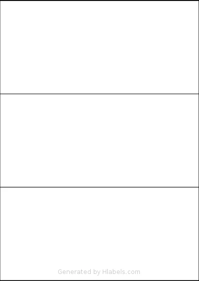 Zolemba® A4-3 template with 3 rectangular 210 x 98.5 millimeter labels per sheet, on A4-size adhesive blank label sheets.
