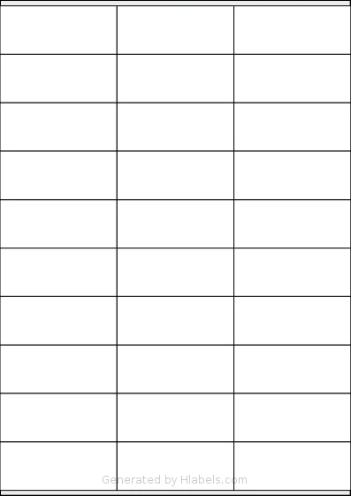 Zolemba® A4-30 template with 30 rectangular 70 x 29 millimeter labels per sheet, on A4-size adhesive blank label sheets.