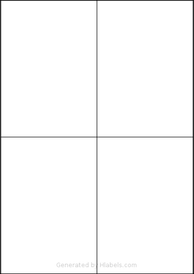 Zolemba® A4-4 template with 4 rectangular 104 x 148 millimeter labels per sheet, on A4-size adhesive blank label sheets.