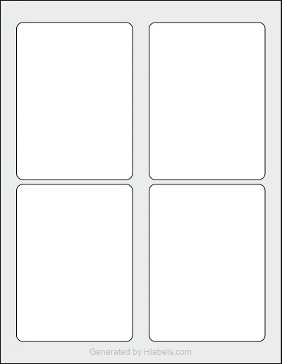 Avery® 22827 Template Avery® 22827 template with 4 rectangular 3.5 x 4.75 inch labels per sheet, on Letter-size adhesive blank label sheets.