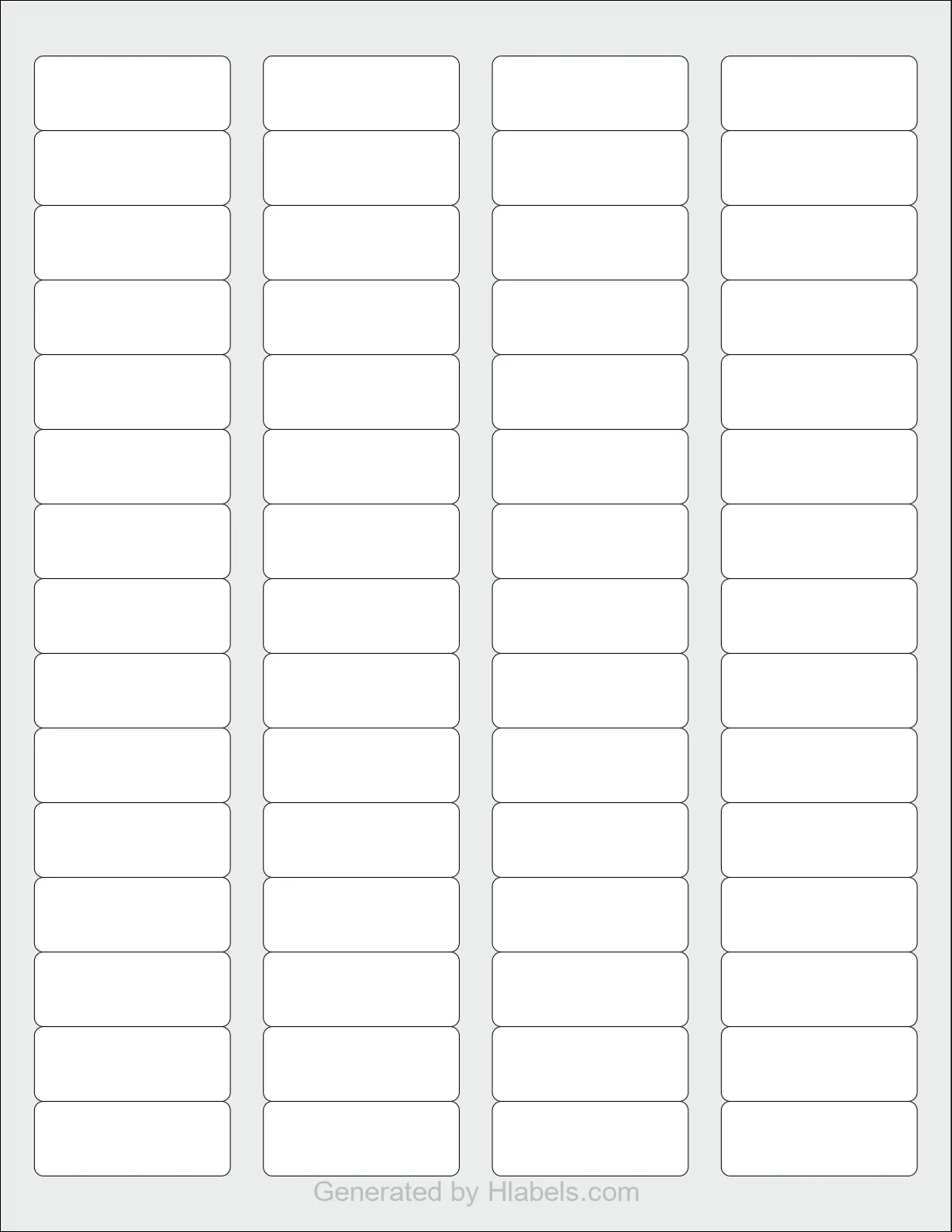 Avery® 42895 template with 60 rectangular 1.75 x 0.6666 inch labels per sheet, on Letter-size adhesive blank label sheets.