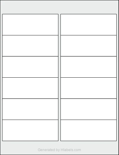 Avery® 5197 Template Avery® 5197 template with 12 rectangular 4 x 1.5 inch labels per sheet, on Letter-size adhesive blank label sheets.