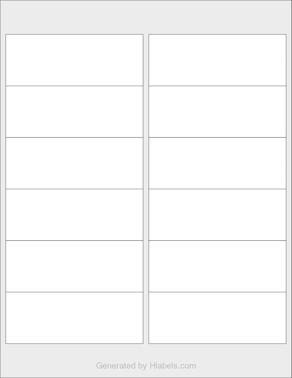 Avery® 5197 template with 12 rectangular 4 x 1.5 inch labels per sheet, on Letter-size adhesive blank label sheets.