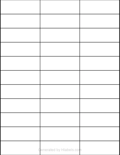 Avery® 5311 Template Avery® 5311 template with 33 rectangular 2.8125 x 1 inch labels per sheet, on Letter-size adhesive blank label sheets.
