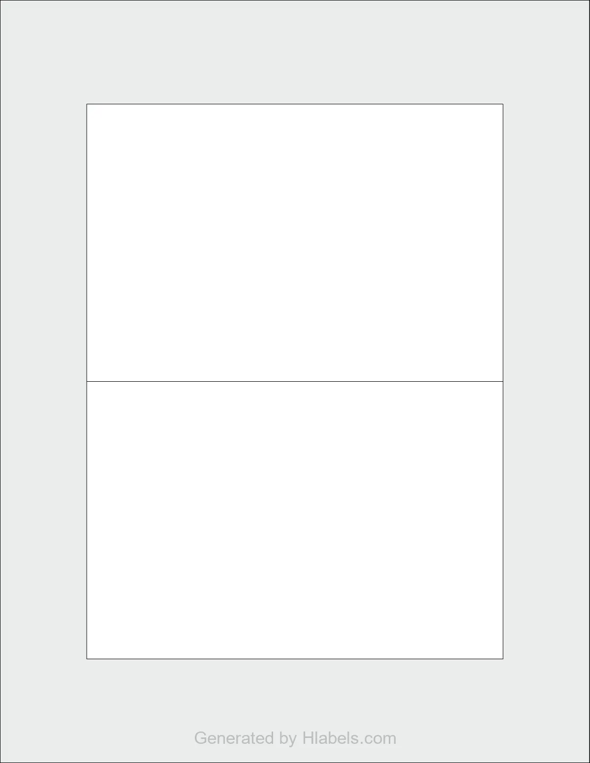Avery® 5389 template with 2 rectangular 6 x 4 inch labels per sheet, on Letter-size adhesive blank label sheets.