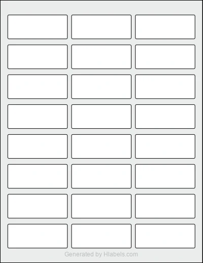 Avery® 60517 Template Avery® 60517 template with 24 rectangular 2.5 x 1 inch labels per sheet, on Letter-size adhesive blank label sheets.