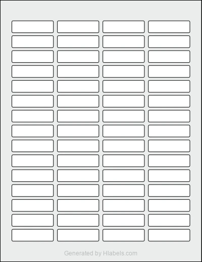 Avery® 64500 Template Avery® 64500 template with 60 rectangular 1.75 x 0.5 inch labels per sheet, on Letter-size adhesive blank label sheets.