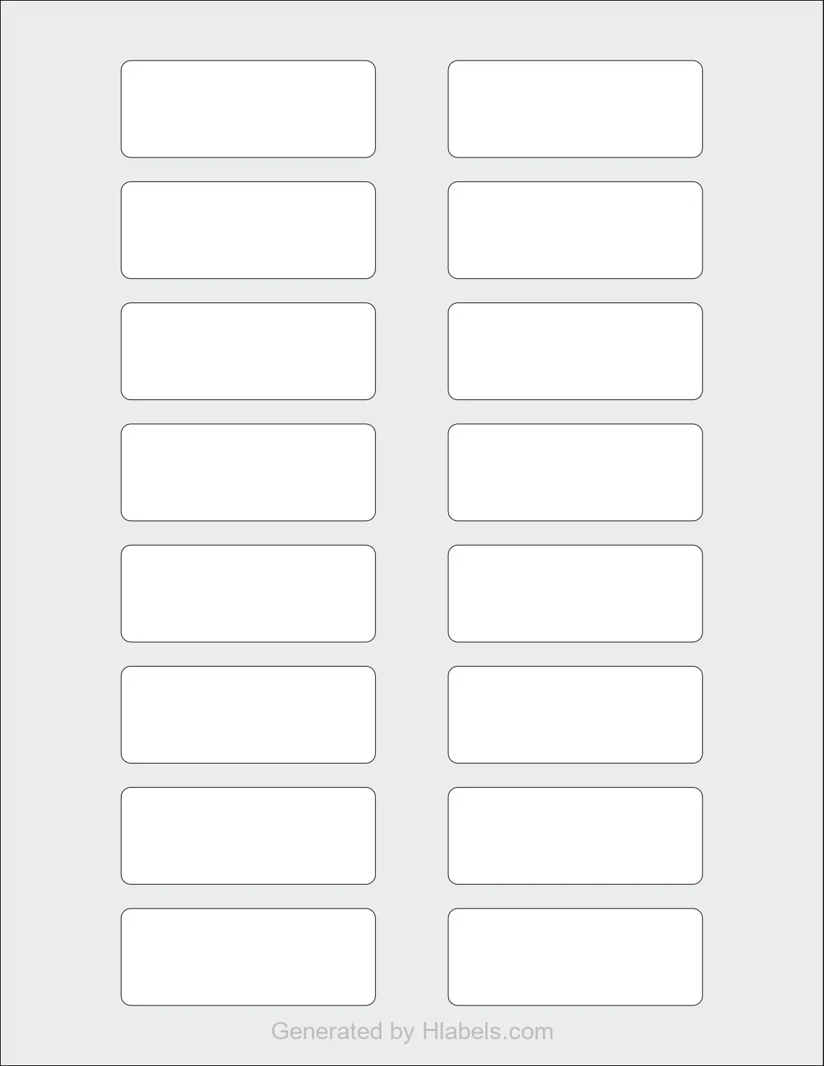 Avery® 64501 template with 16 rectangular 2.625 x 1 inch labels per sheet, on Letter-size adhesive blank label sheets.