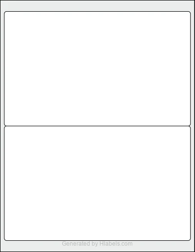 Avery® 6579 template with 2 rectangular 8.125 x 5 inch labels per sheet, on Letter-size adhesive blank label sheets.