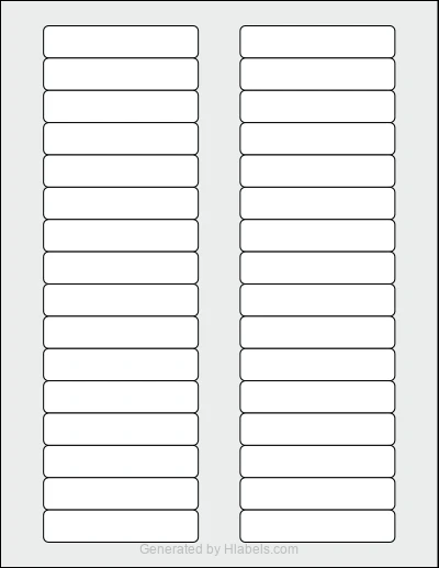 Avery® 6792 Template Avery® 6792 template with 32 rectangular 3 x 0.625 inch labels per sheet, on Letter-size adhesive blank label sheets.