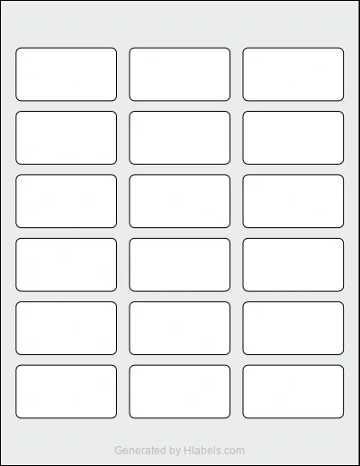Avery® 6871 Template Avery® 6871 template with 18 rectangular 2.375 x 1.25 inch labels per sheet, on Letter-size adhesive blank label sheets.