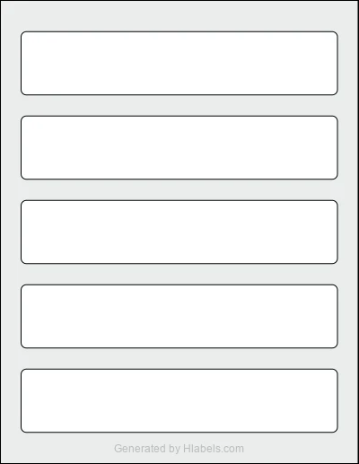 Avery® 69726 Template Avery® 69726 template with 5 rectangular 7.5 x 1.5 inch labels per sheet, on Letter-size adhesive blank label sheets.