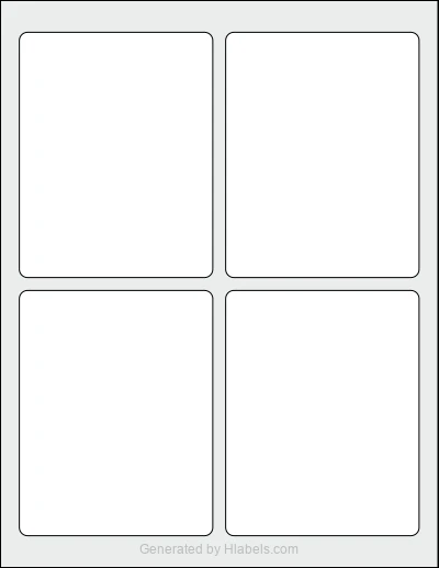 Avery® 70124 Template Avery® 70124 template with 4 rectangular 3.75 x 4.75 inch labels per sheet, on Letter-size adhesive blank label sheets.