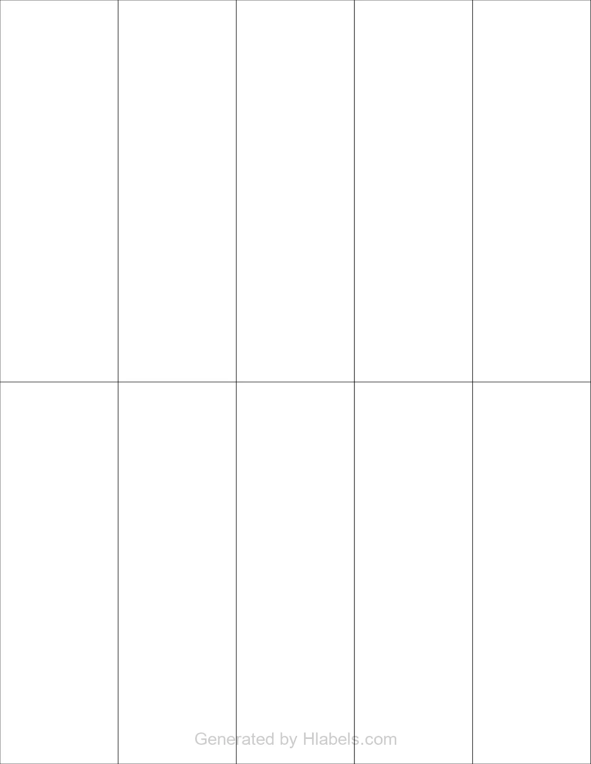 Avery® 76154 template with 10 rectangular 1.7 x 5.5 inch labels per sheet, on Letter-size adhesive blank label sheets.