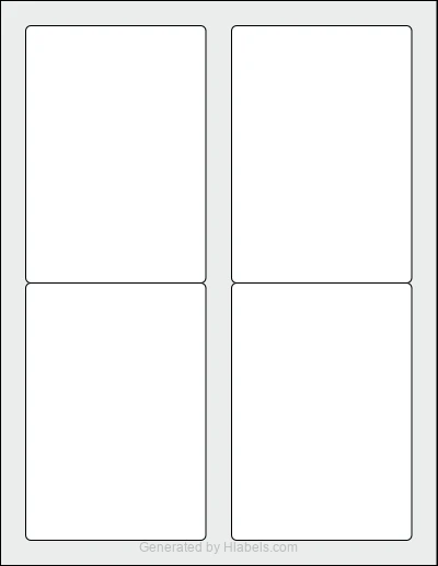 Avery® 8168 Template Avery® 8168 template with 4 rectangular 3.5 x 5 inch labels per sheet, on Letter-size adhesive blank label sheets.