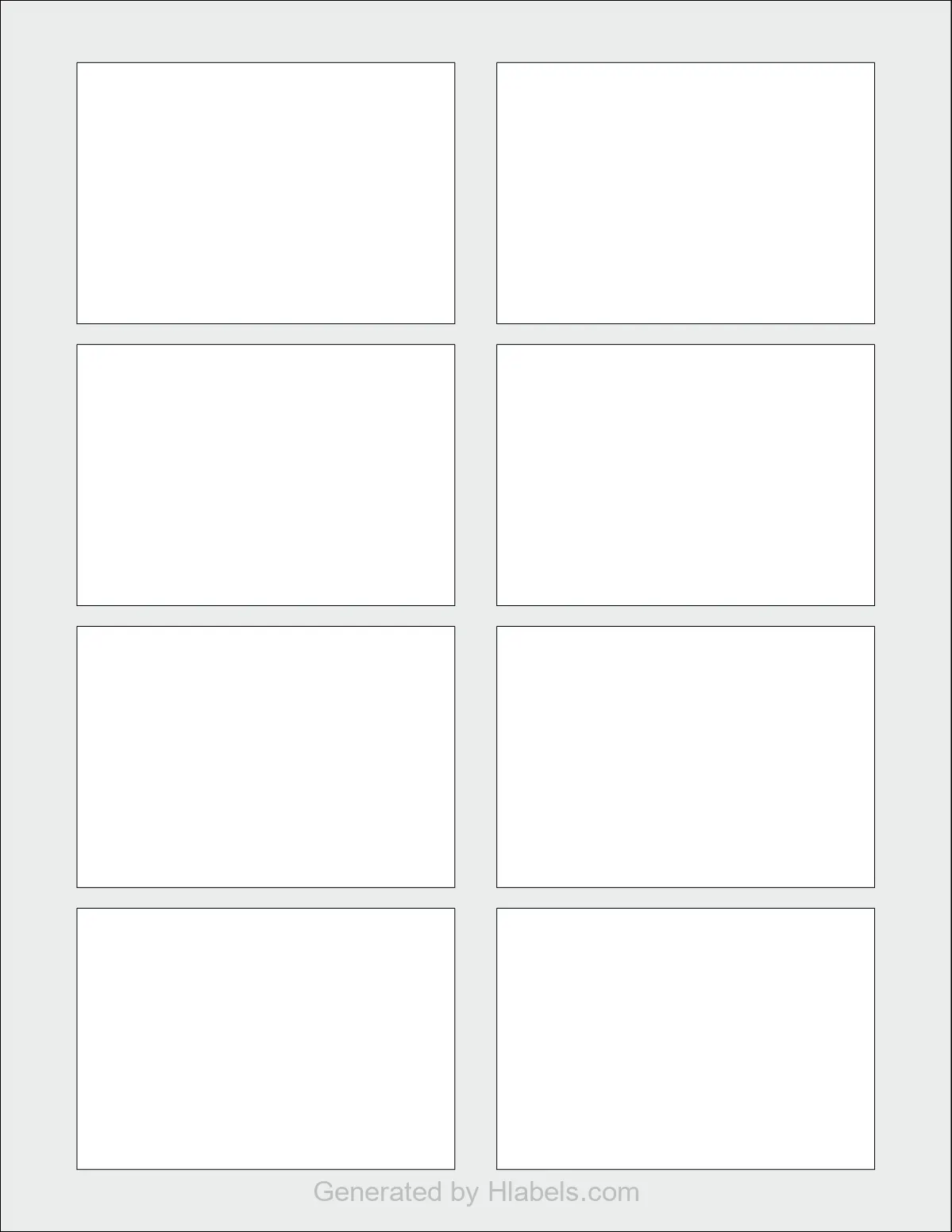 Avery® 8395 template with 8 rectangular 3.375 x 2.333 inch labels per sheet, on Letter-size adhesive blank label sheets.