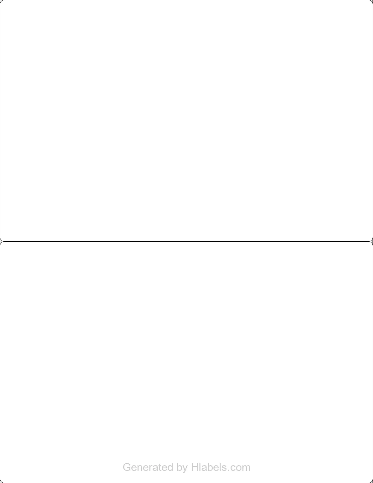 Avery® 95526 template with 2 rectangular 8.5 x 5.5 inch labels per sheet, on Letter-size adhesive blank label sheets.