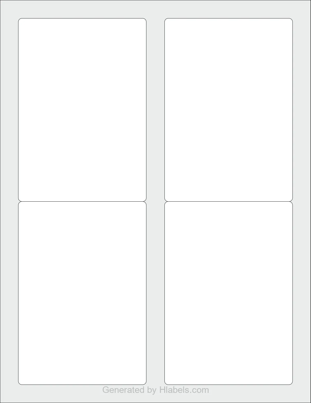 Avery® 95935 template with 4 rectangular 3.5 x 5 inch labels per sheet, on Letter-size adhesive blank label sheets.
