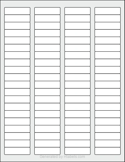 Avery Presta® 36548 Template Avery Presta® 36548 template with 80 rectangular 1.75 x 0.5 inch labels per sheet, on Letter-size adhesive blank label sheets.